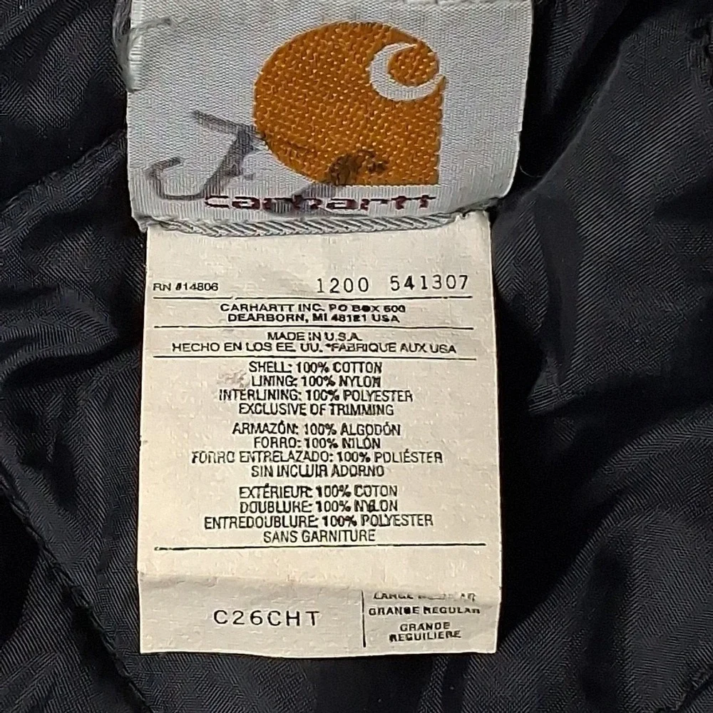 Vintage Carhartt C26 CHT Work Wear Arctic Insulated Chore Jacket Size‎ L